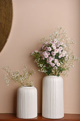 The Ivory Elegance Vases - Set of 3, Ribbed