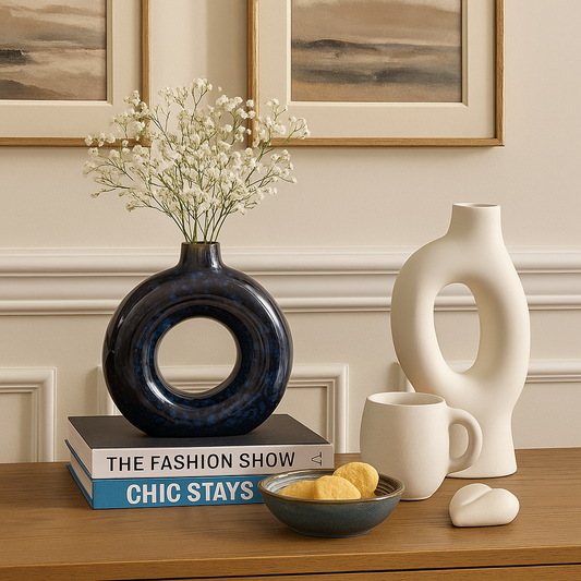 Blue Noir Donut Vase