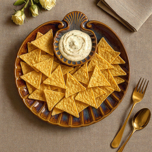The Rustic Garden Shell Chip n Dip Platter