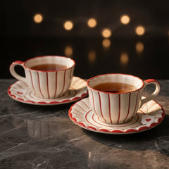 Scarlett Bloom Cup and Saucer ~ Set of 2