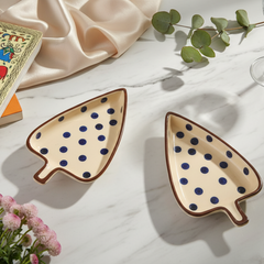 Dotted Bloom Leaf Plates