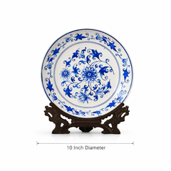 Imperial Blue Dynasty Plate & Stand