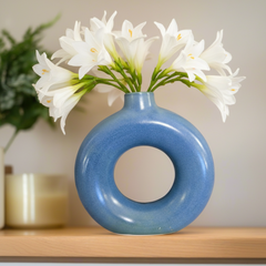 Azure Donut Vase