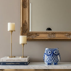 Azure Haven Owl Sculpture
