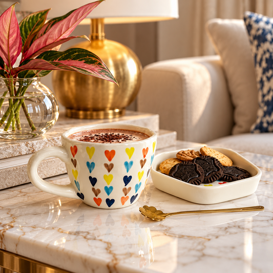 Colorpop Heart Mugs Set