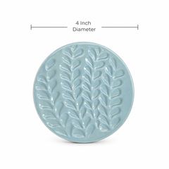 Sapphire Leaf Coasters ~ Set of 4