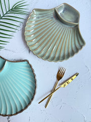 Tropical Shell Platter - Forest Green
