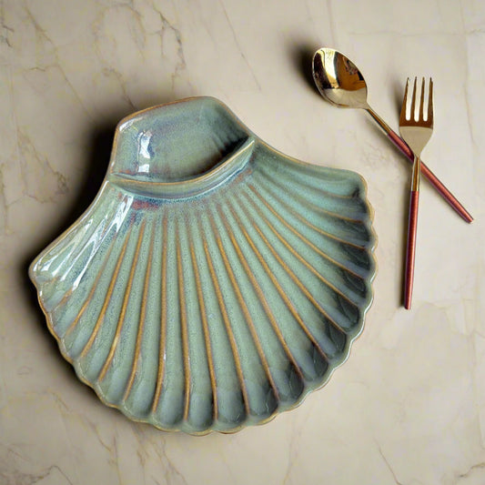 Tropical Shell Platter - Forest Green
