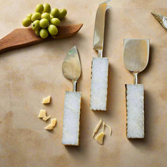 Ivory Agate Cheese Knife Set