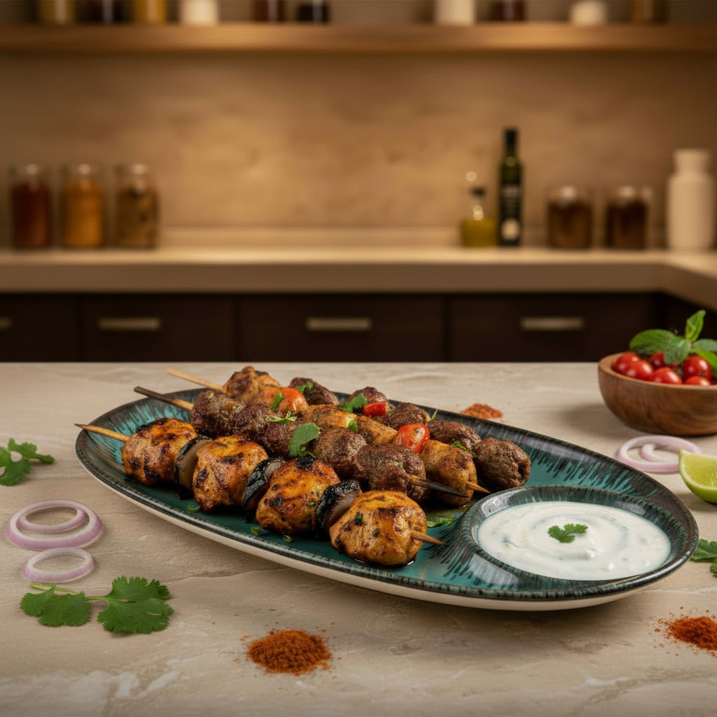 Azure Oval Snack Platter