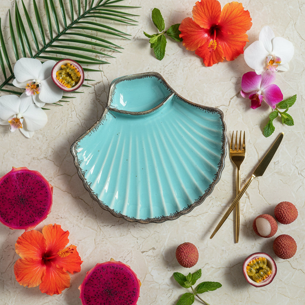 Tropical Shell Platter - Turquoise