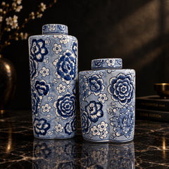 The Willow Ginger Jar ~ Set of 2