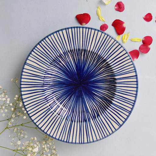 Blue Striped Plate