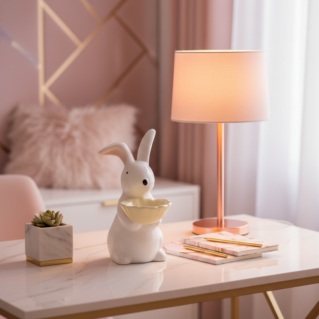 Ivory Bunny Decorative Accent