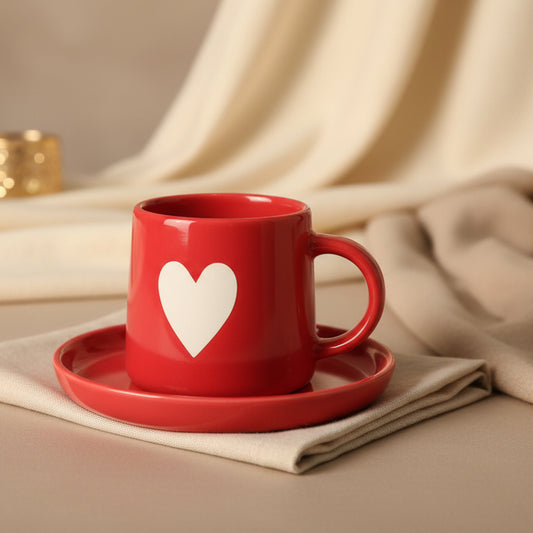 Love Note Scarlett Mug and Saucer Set