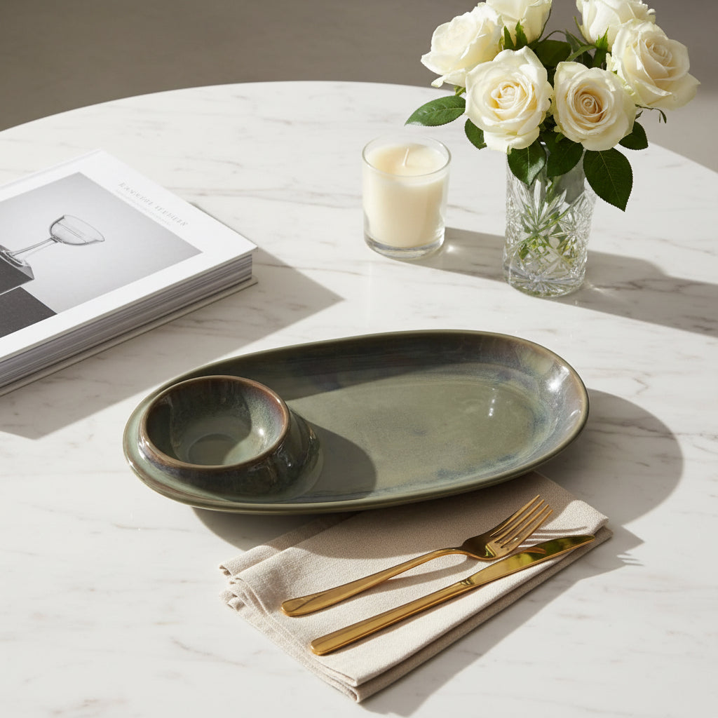 Verdant Oval Snack Platter