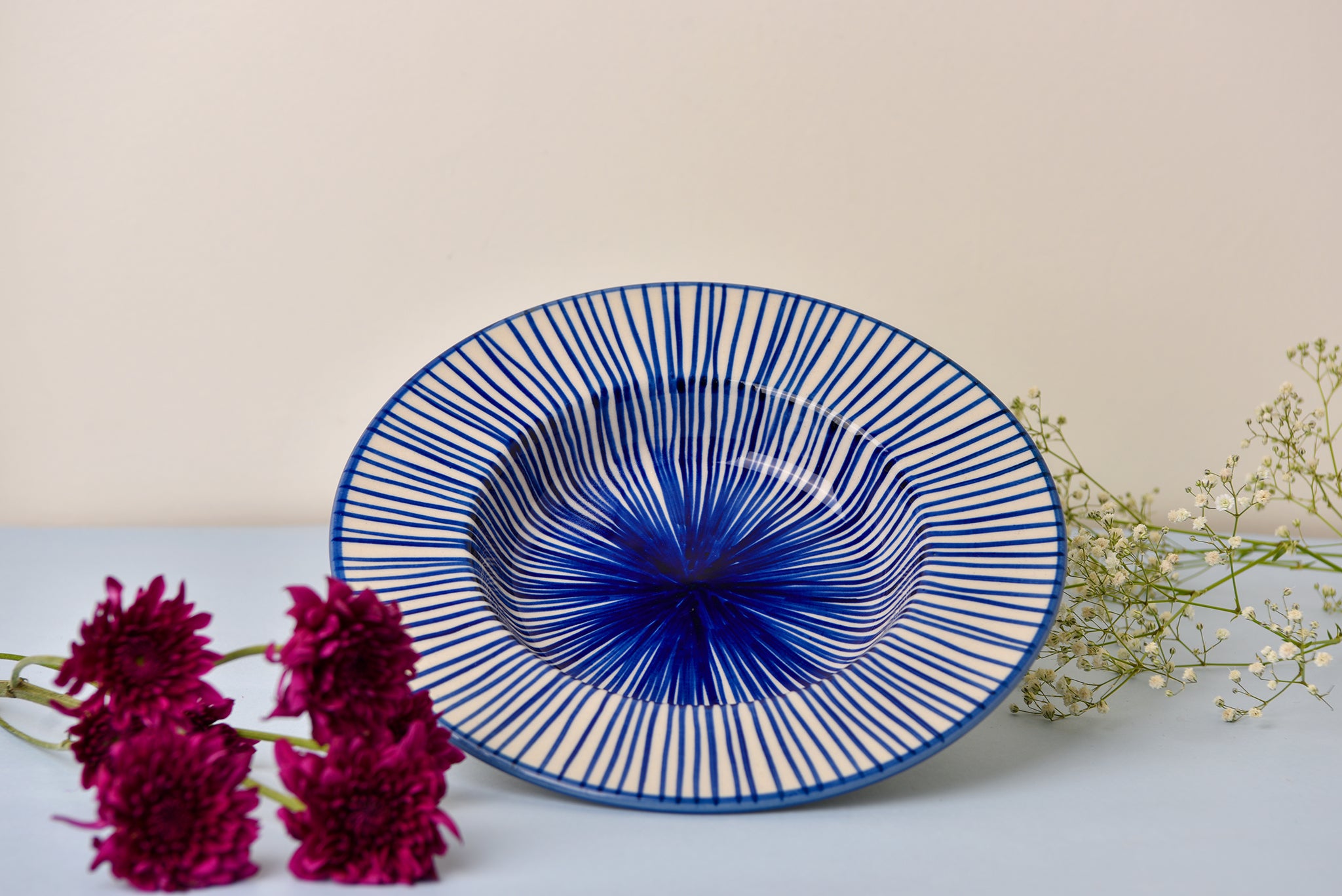 Blue Striped Plate