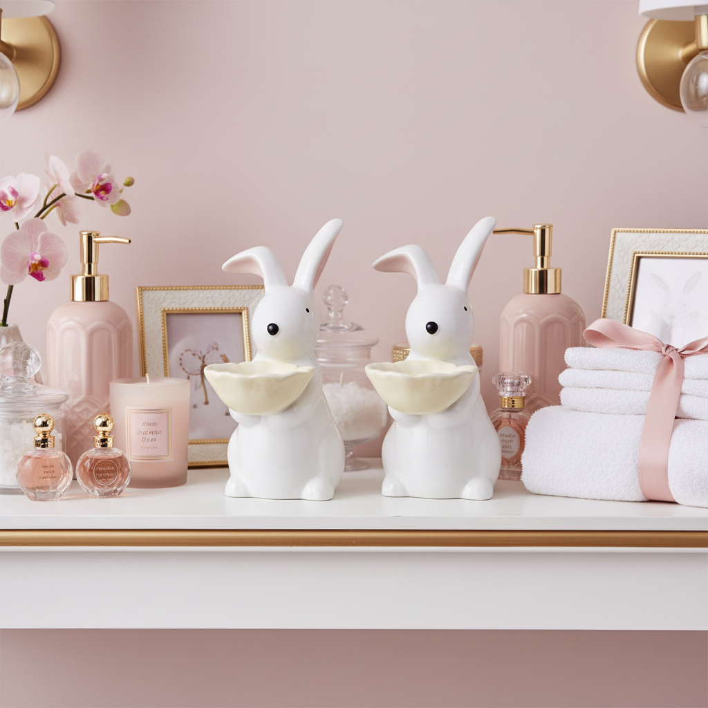 Ivory Bunny Decorative Accent