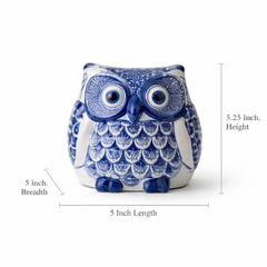 Azure Haven Owl Sculpture