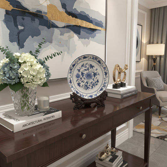 Imperial Blue Dynasty Plate & Stand