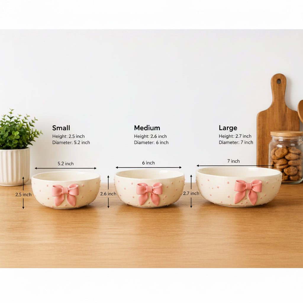 The Blush Bow Nesting Bowls ~ Set of 3