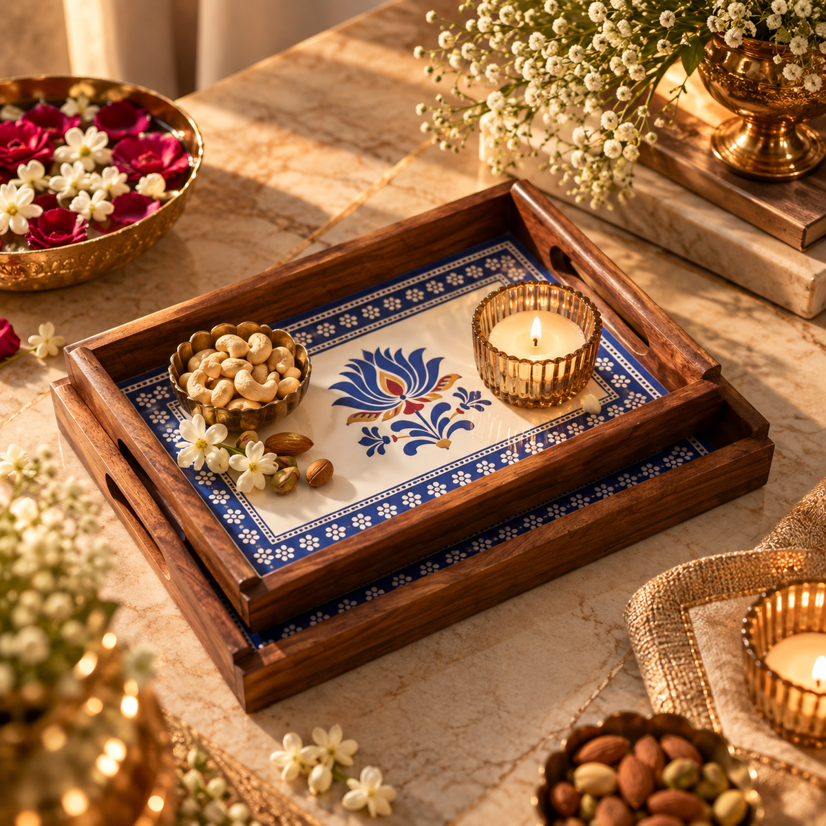 Lotus Sutra Nesting Tray ~ Set of 2