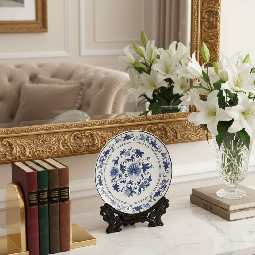 Imperial Blue Dynasty Plate & Stand