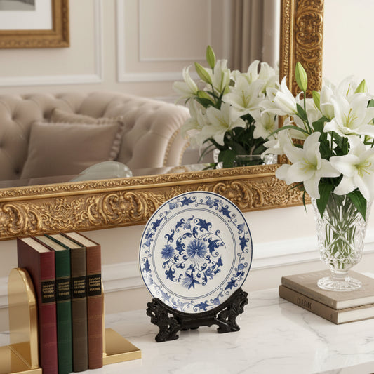 Imperial Blue Dynasty Plate & Stand