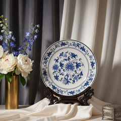 Imperial Blue Dynasty Plate & Stand