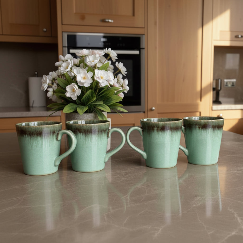 Mist Jade Mugs ~ Set of 4