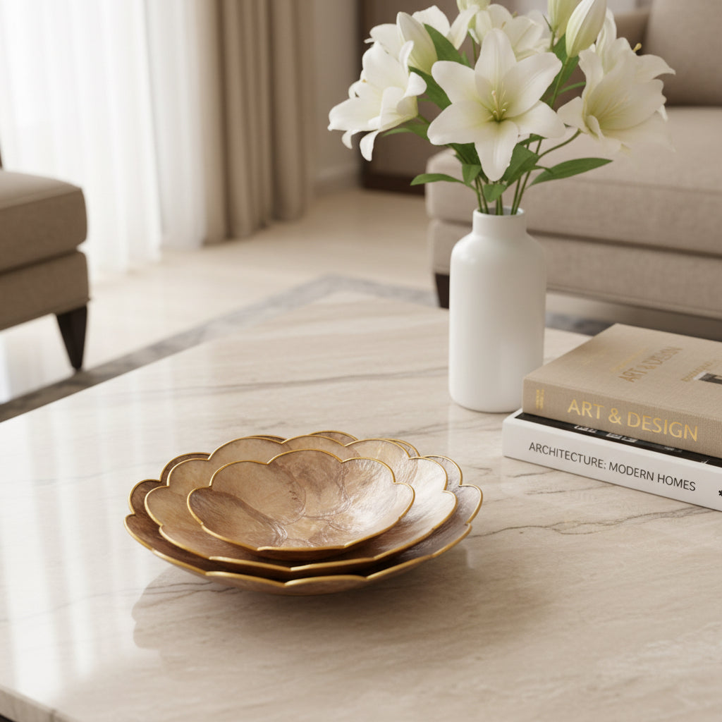 Heritage Scallop Bowls ~ Beige