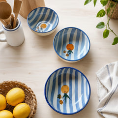 Azure Orchard Bowls ~ Set of 3