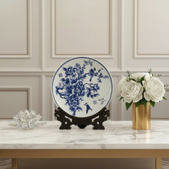 Heritage Blue Pottery Plate & Stand