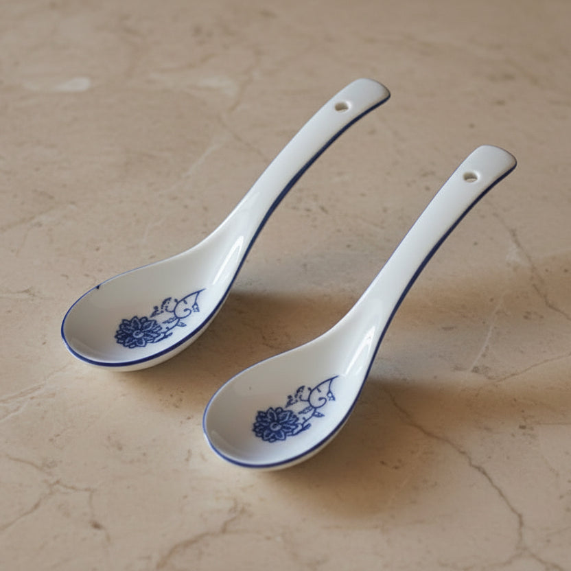 Imperial Blue Serving (Soup) Spoons ~ Set of 2