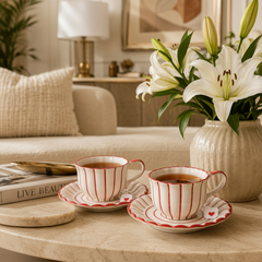 Scarlett Bloom Cup and Saucer ~ Set of 2