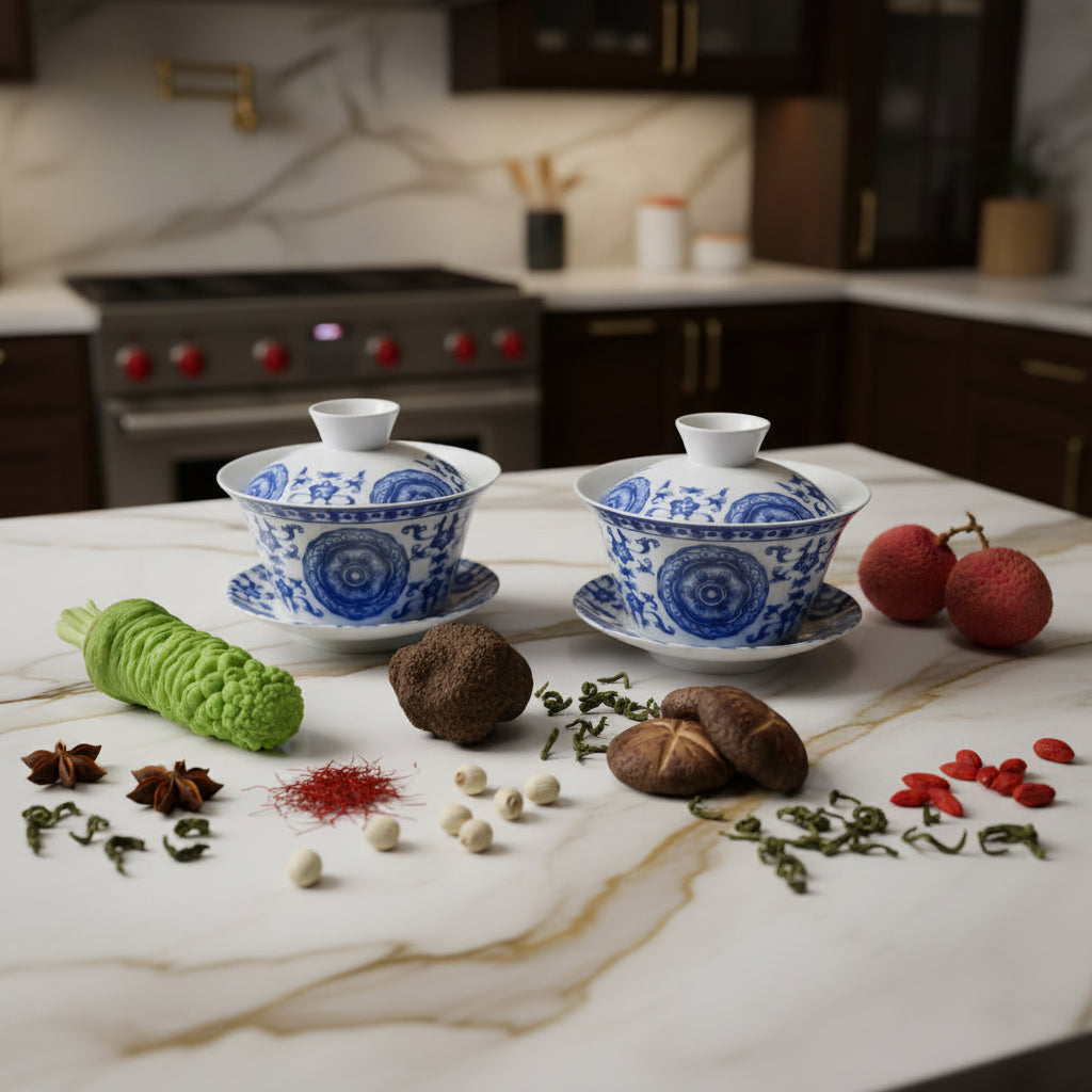 Imperial Blue Dynasty Serveware Set of 7