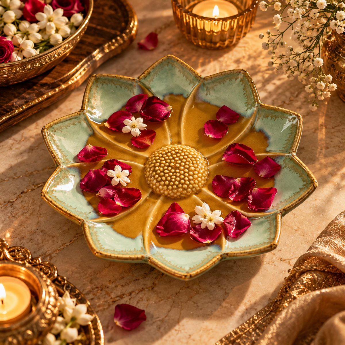 Marigold Lotus Bloom Platter