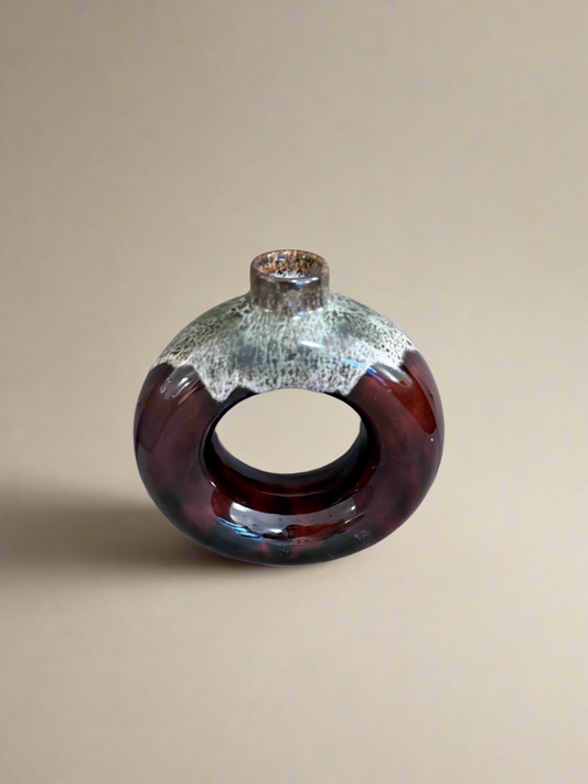 The Crimson Donut Vase