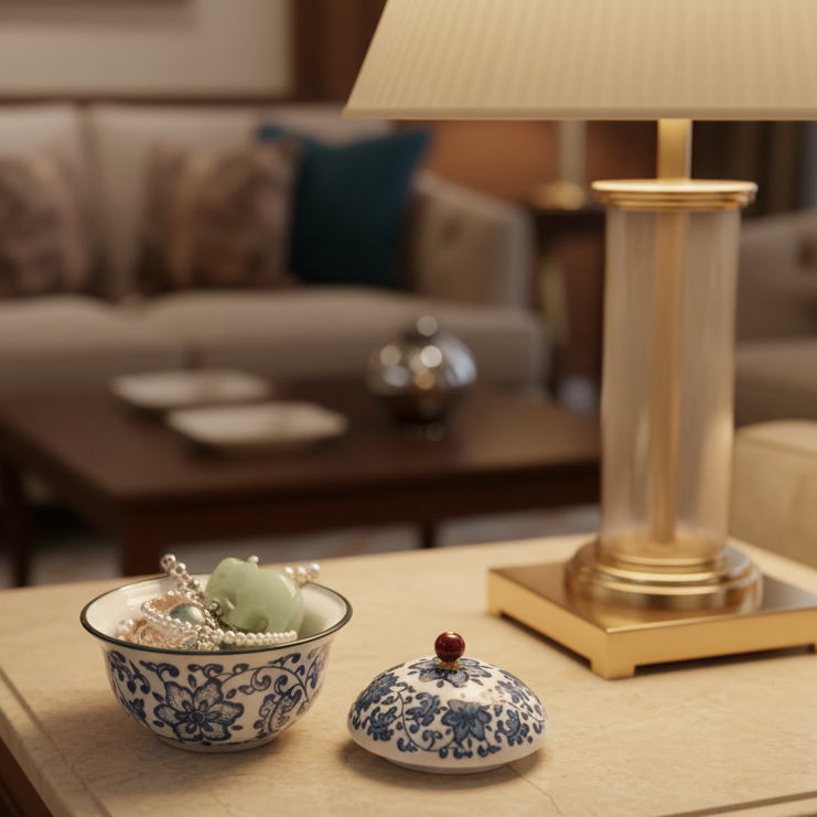 Heritage Floral Blue Pottery Jar