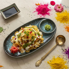 Azure Oval Snack Platter