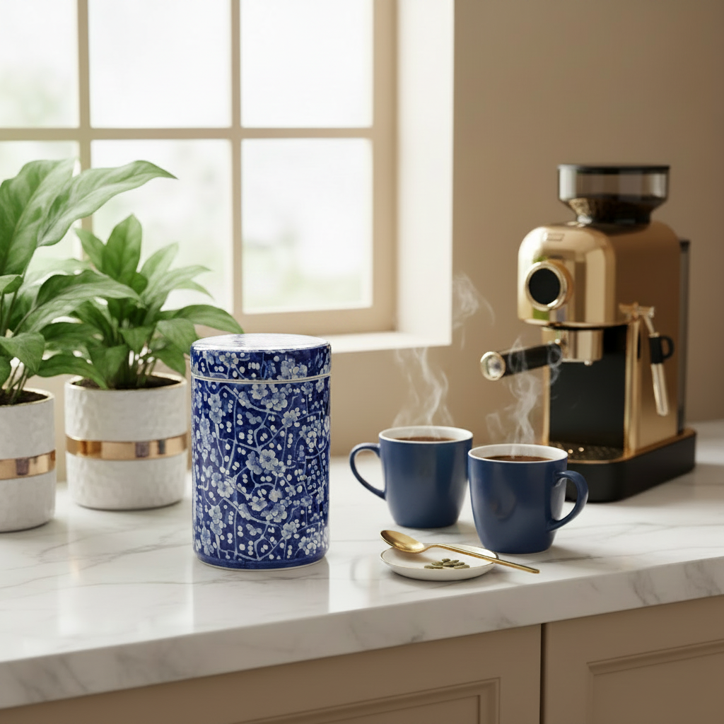 Cobalt Fleur Jar