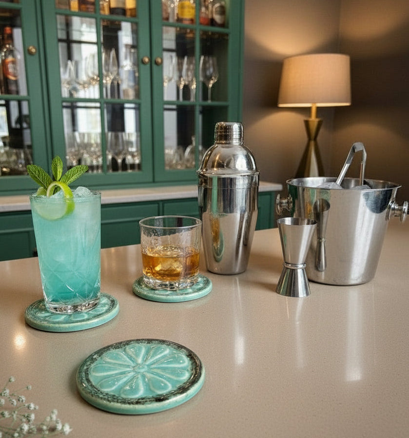 Mint Blossom Coasters