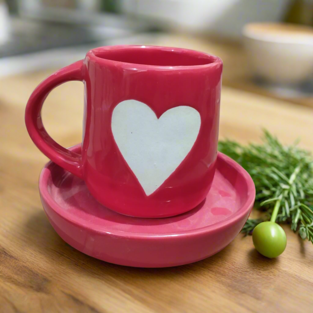 Love Note Scarlett Mug and Saucer Set