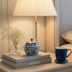 Heritage Floral Blue Pottery Jar