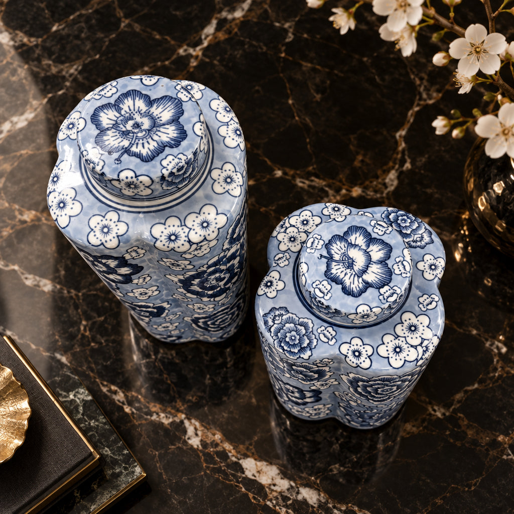 The Willow Ginger Jar ~ Set of 2