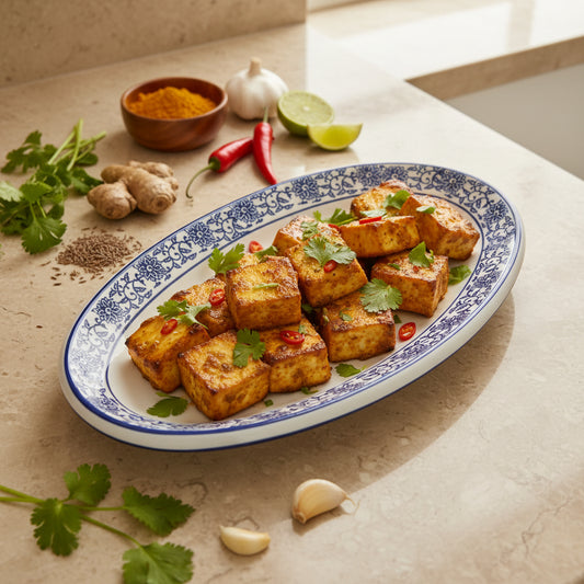 The Heritage Blue Pottery Oval Platter