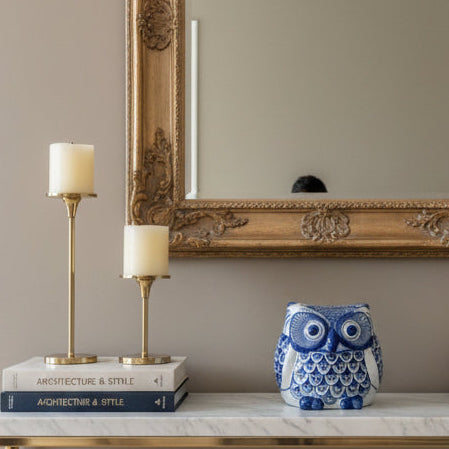 Azure Haven Owl Sculpture