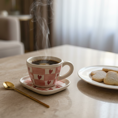 Checked with Love Mug Set