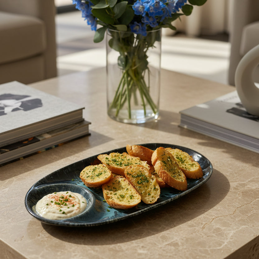 Azure Oval Snack Platter