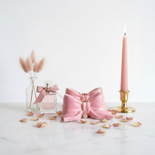 The Rosette Bow Candlestand Duo